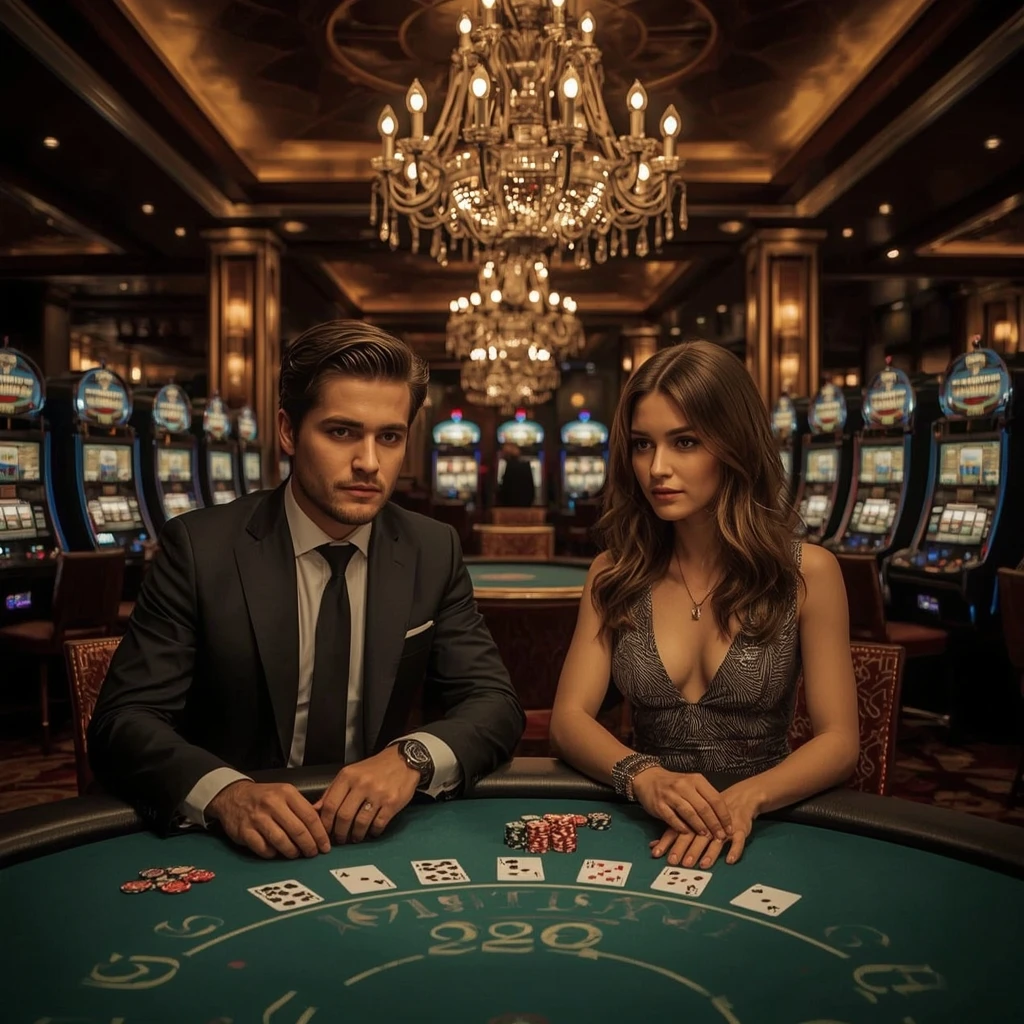 Deux joueurs de poker dans un RICH ROYAL CASINO